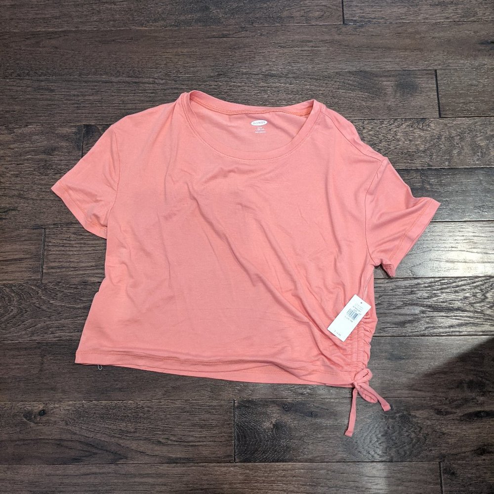 Luxe Short-Sleeve Side-Tie Top- Girls- L (10-12)